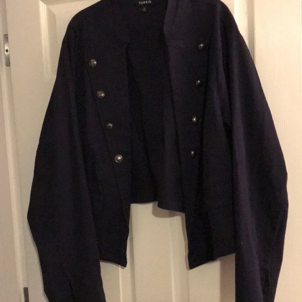 Torrid Size 4 Navy Blue Cotton Jacket